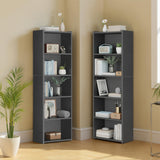 ZENY 5-Tier Shelf Bookcase, Freestanding Wood Storage Display Open Bookshelf for Home Office (Black) ZENY