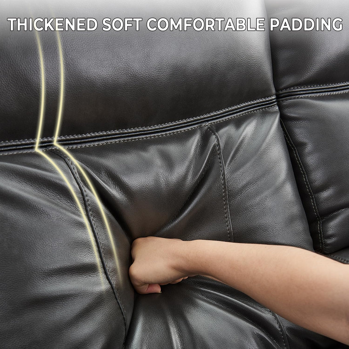 Power Recliner Sectional Sofa Couches with LED Lights for Living Room, Faux Leather Wall Hugger Reclining Corner Couch Sets with 2 Home Theater Seat, USB Charger, Cup Holder, Storage Console, Grey Comfort Stretch