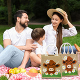 PUNICA Punch Needle Kits for Beginners with Highland Cow Pattern - Burlap Tote Bag for Adults & Kids, DIY Embroidery Starter Kit | Easy Craft Gifts (9x6.5x8.5 Inch) PUNICA