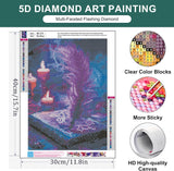 Zythron Diamond Art Kits for Adults,Magic Book Feather Diamond Painting,Book Diamond Art 5D DIY Paint with Round Full Drill Diamonds Art Gem Painting for Adults,Home Decor 12x16 in Zythron