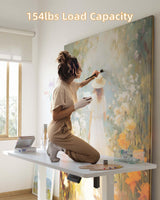 YIHAYO Adjustable Standing Desk, Electric Desk, 63 x 24 Inches Stand Up Desk with Splice Board, Adjustable Height Desk, Computer Desk for Home Office, White Frame/White Top YIHAYO