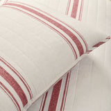 Lush Decor Farmhouse Stripe Reversible Cotton Quilt King Size 3 Piece Set Red - Farmhouse Bedding Set King Quilt - Striped Bedding Lush Decor