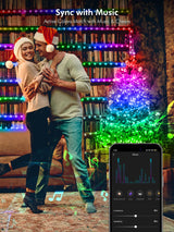 BrizLabs Smart Fairy String Lights, 66ft 200 LED WiFi Christmas Color Changing Fairy Lights App Control, Dimmable Christmas Lights, Christmas Multicolor Tree Party Lights Work with Alexa & Google BrizLabs