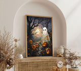 Halloween Pumpkin Diamond Art Kits for Adults,Full Round Drill Dot Scary Ghost Diamond Painting Kits for Beginner,DIY Gem Art and Craft Paint by Diamonds Scary Forest Scenery,Home Wall Decor 12X16Inch SJDIYSTORE