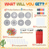 Yousoontic 24 Sets Mandala Suncatchers Kits DIY Window Paint Art Suncatchers Mandala Flower Craft Kits for Classroom Art Craft Summer Sun Catchers for Party Favors Yousoontic