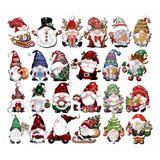 BJHSH 24Pcs Christmas Gnome Ornaments Unduplicates Wooden Hanging Ornaments,Gnome Wood Ornaments for Christmas Tree,Christmas Party Decorating Supplies Christmas Decoration BJHSH
