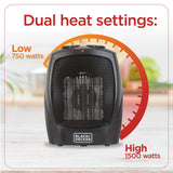 BLACK+DECKER Portable Space Heater, Room Space Heater with Carry Handle for Easy Transport BLACK+DECKER
