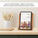 Beautiful Cookbook Stand for Your Kitchen Counter - Solid Wood Stand Easily Keeps Cook or Recipe Books Open for Convenient Cooking - Perfectly Fits Your iPad/Tablet and Enhances Any Kitchen Decor ZICOTO