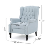 Christopher Knight Home Walter Fabric Recliner, Light Sky Dimensions: 34.75”D x 28.00”W x 41.25”H GDFStudio