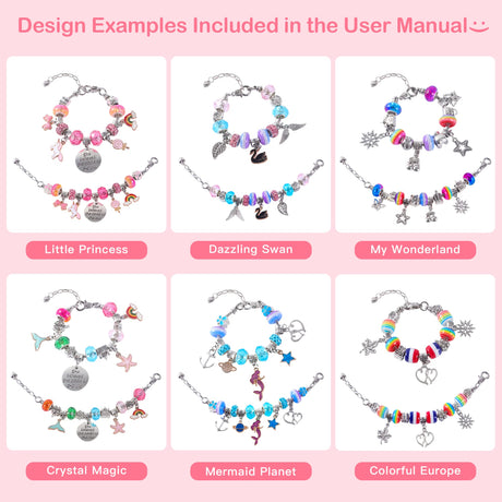 ELLENER Girls Bracelet Making Kit,A Perfect Birthday Gifts for girls age 6 7 8 9 10,Jewelry Making Kit with Jewelry Box,Fun and Easy to Make,Cute Sparkling that Inspires Creativity and Self-Expression ELLENER