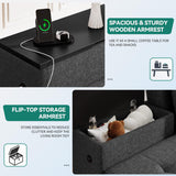 DWVO Queen Size Sofa Bed, 5-in-1 Multi-functional Convertible Sleeper Sofa with 2 Storage Cabinet Nightstand & USB Ports, 100" Sectional Sofa Couch with 2 Comfy Pillows for Living Room Apartment, Grey DWVO