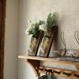 Heiple 2 Pack Wood Farmhouse Decor Sconces, Wall Planters for Indoor Plants, Wood Glass Wall Decor for Bathroom, Farmhouse Wall Hanging Glass Wall Vase Sconces (Brown) Heiple