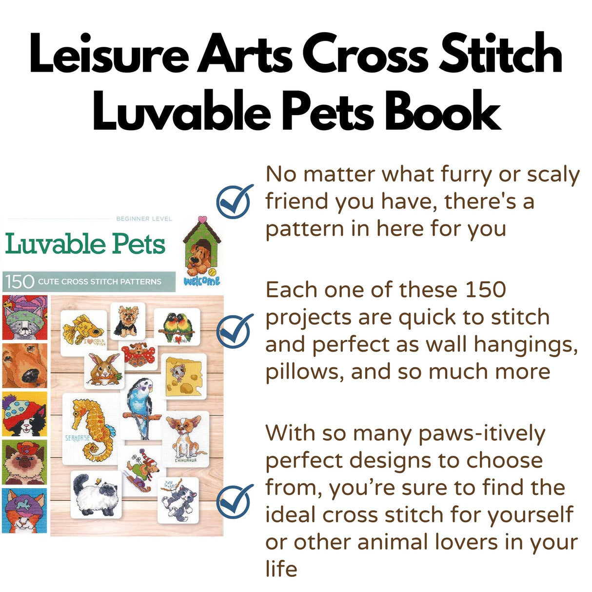 Leisure Arts Cross Stitch Luvable Pets Cross Stitch Book, Patterns, Books, Pattern Book, Design Books, Design Books LEISURE ARTS