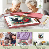 AMORARS Horse Diamond Painting Kit for Adults, 5D Flower Diamond Art for Beginners - DIY Full Diamond Dot Gem Art Painting, Suitable Gifts and Home Wall Decoration Crafts, 12x12Inch AMORARS