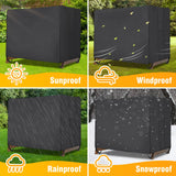 Velway Outdoor Swing Cover 3 Triple Seater Waterproof Patio Hammock Cover 87x49x70 All Weather Windproof Glider Chair Cover for Garden Furniture, Black Velway