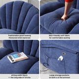 HOMYEDAMIC Power Recliner Chair Rocker Swivel, Comfortable Soft Fabric Shell Shape with Storage 360 Swivel Electric Big Tall Single Reclining Sofa for Adults Living Room Bedroom (ET-Blue) HOMYEDAMIC