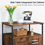 HOOBRO Cat Litter Box Enclosure, Louvered Hidden Cat Litter Box, Enclosed Cat Litter Box Furniture with Extra Storage Space, Side Table, Nightstand, Multifunctional, Rustic Brown BF66MW01 HOOBRO