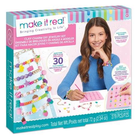Make It Real:Clay Charm DIY Jewelry Kit - Make 30+ Clay No Bake Charms to Attach to Your Chain, Arts & Crafts, Girls & Kids Ages 8+ Make It Real