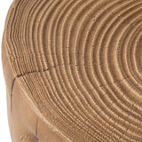 SUNBURY Outdoor Stump Side Table, Faux Wooden Concrete Side Table, Tree Stump Wooden Stool, Patio End Table, Round Outdoor Accent Drum Table, Light Brown Ottoman or Plant Stand SUNBURY