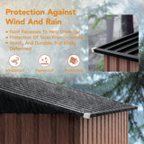 Panovue 5X3X6.1FT Outdoor Steel Storage Shed with Lockable Door,Tool Shed with Sloping Roof, Anti-Corrosion Metal Shed for Backyard Garden Patio Lawn (Light Wood Grain) Panovue