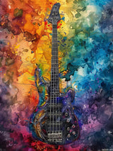 MOER SKY Black Bass Diamond Painting Kits for Adult, Musical Instruments Diamond Painting Art Kit for Adults, Full Drill Diamond Dots Painting for Beginners Home Wall Decor Gift 12x16 Inch MOER SKY