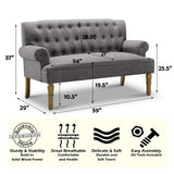 Rosevera Celino para Sala Love Seats Furniture Sofa in a Box Long Couches for Living Room Settee Loveseat, Standard, Dove Gray Rosevera