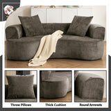 80” Curved Loveseat for Small Spaces, Grey Curved Couches for Living room, Compression Sofa in a Box with 2 Pillows, Small Couch for Bedroom with Wide Armrest & Memory Foam, No Assembly Required Thctvous
