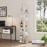 Suchtale Spine Bookshelf, Vertical Spine Book Tower, 11-Tier Metal Bookcase, Book Organizers, Book Shelves for Study, Display Book Shelf Storage Rack for Living Room, DIY Book Case for Decor, White Suchtale