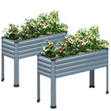 MGNO Galvanized Raised Garden Bed Outdoor with Legs,48×18×32in Metal Elevated Raised Planter Box for Backyard, Patio, Balcony, 300lb Capacity,Grey… MGNO