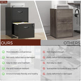 Kubohogar 2 Drawer File Cabinet with Lock,Black Metal Filing Cabinets,Vertical Locking File Cabinet Fit Hanging Files, Letter,File Box and A4 Documents (Black) Kubohogar