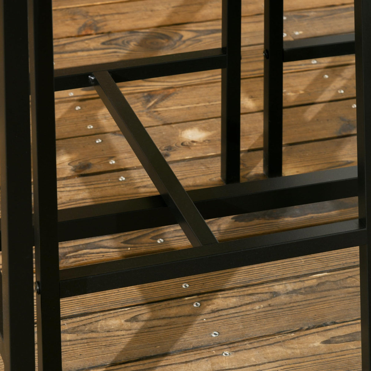 HOMCOM Rustic Brown 3-Piece Industrial Bar Table and Stool Set for Small Spaces HOMCOM