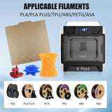 CCTREE Double Sided Textured PEI Sheet for QIDI X-PLUS3, PEI Spring Steel Build Plate Flexible Print Bed Removable Surface Platform for QIDI X-PLUS3, Crealty Ender 7 3D Printers, 280 * 280mm CCTREE