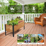 OIPRTGFJ Wood Rectangular Garden Planter Box Raised Bed Outdoor,Planters for Outdoor Plants 37x13x15in Elevated Herbs Vegetables Flowers Great Patio Deck Balcony OIPRTGFJ