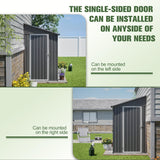 YOPTO 4x8 FT Lean to Metal Shed,Outdoor Storage Shed W/Floor Frame & Reversible Installation,All Weather Waterproof Garden Tool House W/Lockable Door & 2 Air Vents,for Backyard,Patio,Lawn,Gray YOPTO