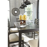 Signature Design by Ashley Rokane 20" Dining Room Table Set with 6 Upholstered Chairs, Brown Signature Design by Ashley