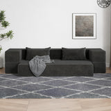 Luoxiao Folding Sofa Bed 2-in-1 Convertible Twin Sleeper Sofa Futon with 2 Pillows - Floor Couch & Bed Mattress for Apartments, College Dorms, Guest Room, Living Room, Dark Grey Luoxiao