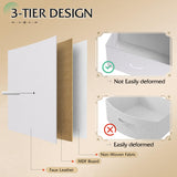 WLIVE Dresser for Bedroom with 8 Drawers, Wide Fabric Dresser for Storage and Organization, Bedroom Dresser, Chest of Drawers for Living Room, Closet, Hallway, White WLIVE