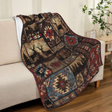 Blanket Cabin Rustic Bear Deer Throw Blanket Lodge Moose Soft Warm Velvet Blanket Lightweight Bed Blanket Farmhouse Home Decor Fleece Blanket Sofa Blanket Luxurious Gift for Men Women KAPLIPE