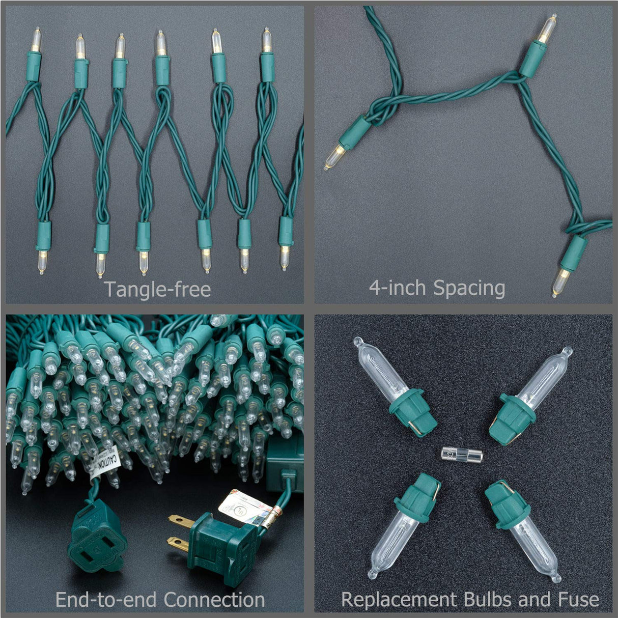 YULETIME Warm White Christmas Lights, 66 Feet 200 Count UL Certified Commercial Grade Holiday String Light Set (Warm White) YULETIME