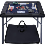 Queensell Folding Game Table with Double Sided Mat, Foldable Board Game Table for Mahjong, Domino, Poker, Puzzle, Card - 35 x 35 x 27 Inches with Storage Bag Queensell