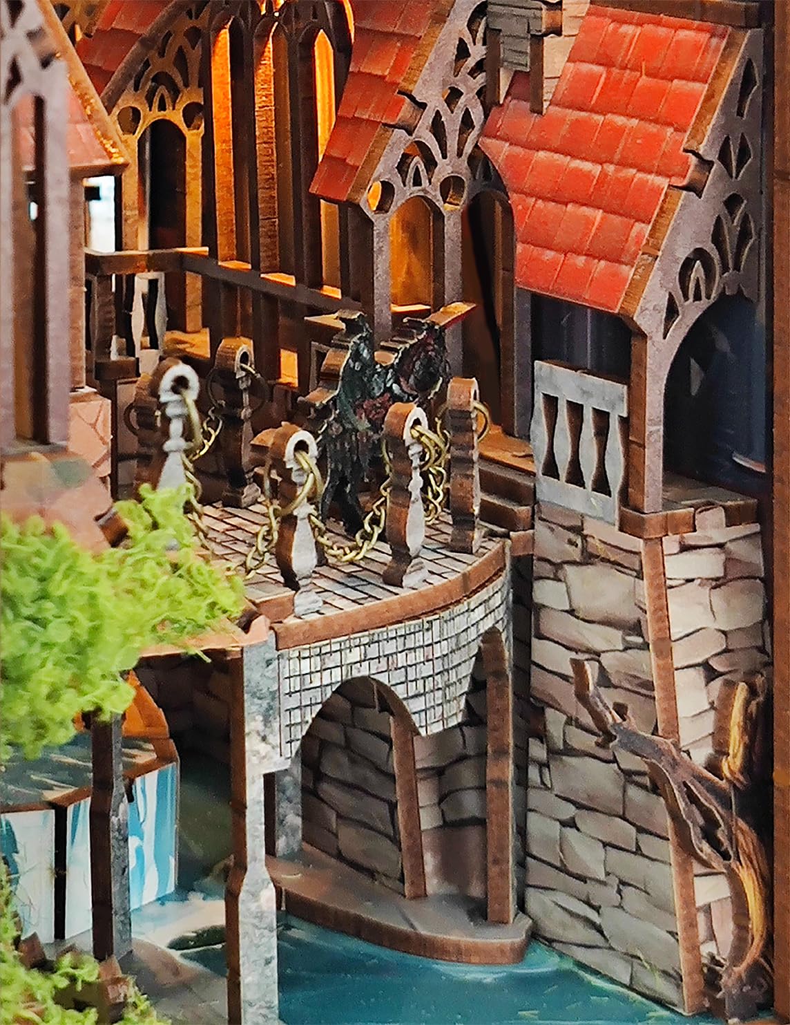 IBOHEYE Book Nook with LED Light - 3D Puzzles for Adults, DIY Miniature House Kit,3D Creative Decorative Bookend, Magic Book Nook, Perfect, Dollhouse Book Nooks - The Lord The Ring IBOHEYE