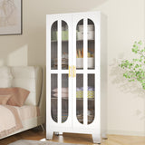 Erosoei Versatile Metal Kitchen Pantry Cabinet with Acrylic Glass Doors and Adjustable Shelves 61.02”H erosoei