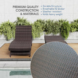 Nestl Chaise Lounge Chair Outdoor Set of 2, Wicker Patio Lounge Chair, Outdoor Lounge Chair with Reclining Backrest Nestl