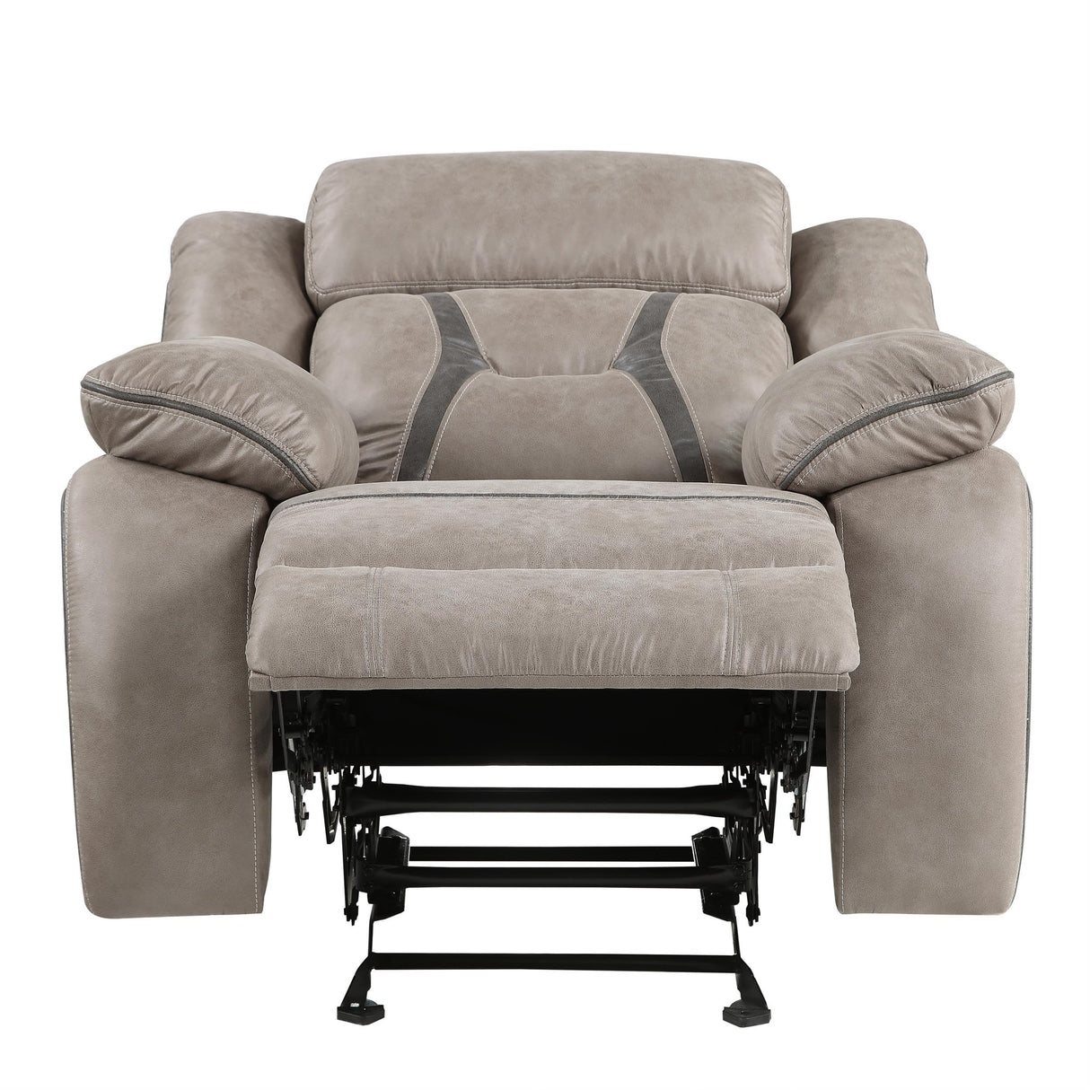 Steve Silver Co Tyson Manual Recliner, Transitiona,l Contemporary, Traditional, Grey Leatherette, Living Room, Home Theater Seating, Single Sofa, 39.4" D x 41" W x 41" H, Grey Steve Silver