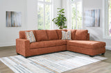 Signature Design by Ashley Aviemore Casual L-Shaped 2-Piece Sectional with Chaise for Living Room, Orange Signature Design by Ashley
