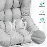 YITAHOME Egg Chair Swing Hanging Outdoor Wicker Hammock Chairs Indoor with Steel Stand UV Resistant Cushion 330lbs for Patio, Bedroom, Garden and Balcony - Gray YITAHOME