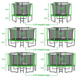 YORIN Tranpoline 16FT Tranpoline for Kids 1500LBS Tranpoline with Basketball Hoop, Enclosure Net, Back Yard Outdoor Recreational Tranpolines with Light, Sprinkler, Socks, Amazing Green YORIN