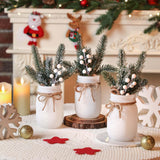 SUPREME LIGHTS ·2017· Christmas Mason Jars, Winter White Mason Jars, Christmas Centerpieces for Home Table Decor, Wood Tray & 3 Decorative Jars, Winter Farmhouse Dining Table Centerpieces Decoration SUPREME LIGHTS ·2017·