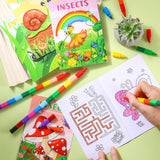 BenLouis 24 Insects Mini Coloring Books Kids with 24 Stacking Crayons Spring Bugs Party Favors Activity Books Bulk for Kids Butterfly Bee Goodie Bag Gift Stuffer Classroom Reward BenLouis