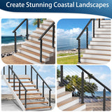 Gyykzz 36" Aluminum Cable Railing Stair Post Perfect for Coastal Projects, 33° Drilled Stair Wire Deck Post for 28-38 Degrees Stair, Black Coating Stair Post for Cable Railing System Outdoor Seaside Gyykzz